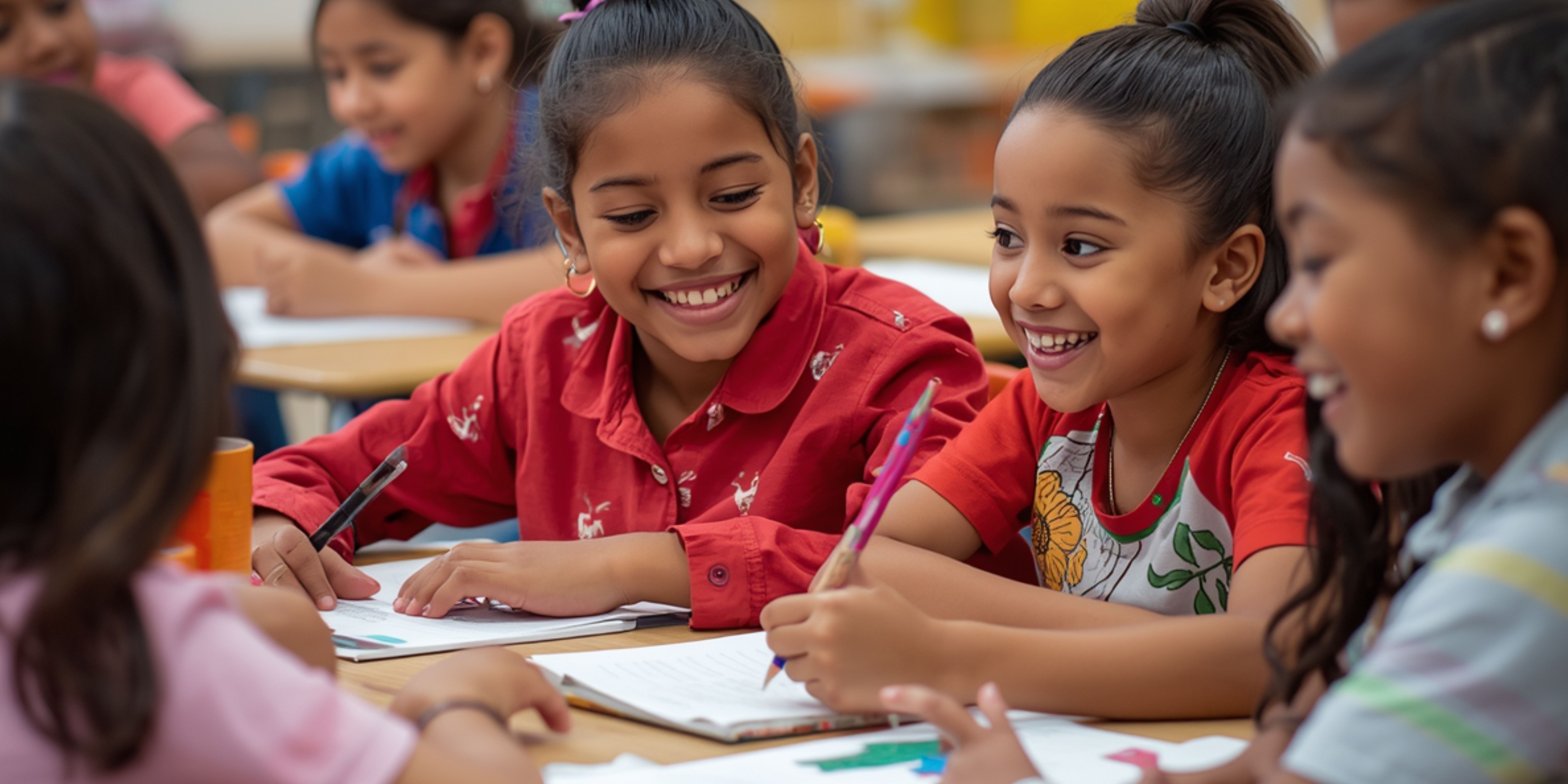 Students learning in a classroom